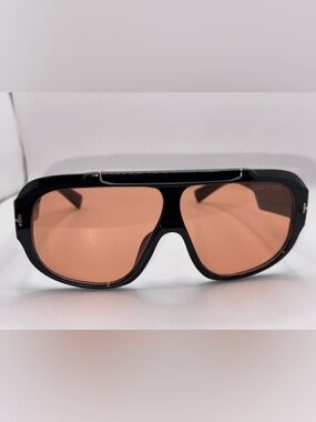 Tom Ford Men's Black Frame Sunglasses with Rose Lenses